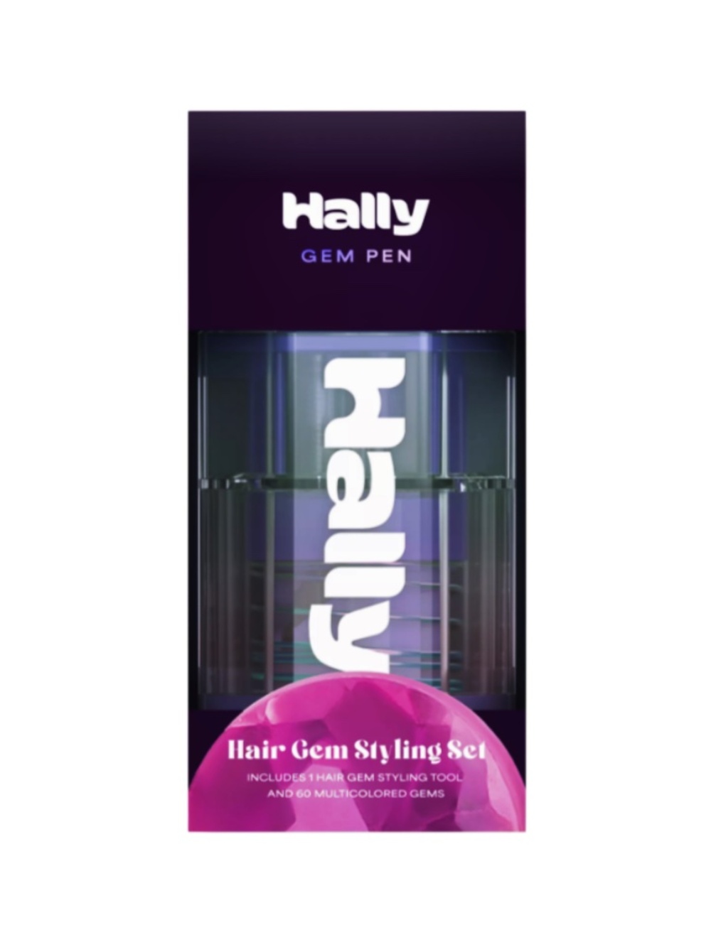HALLY Gem Pen Hair Gem Styling Set - Device & 60 Gems